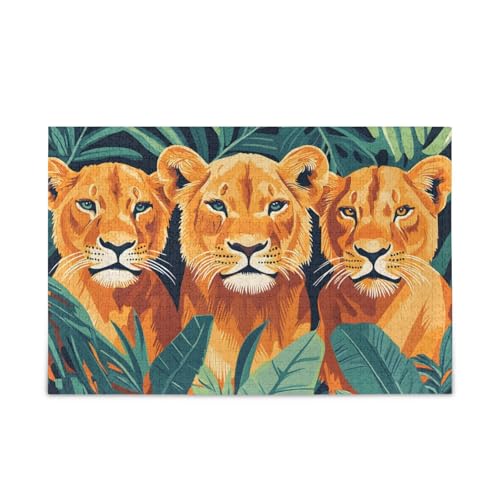 NFMILI Löwenblätter Puzzle 500 Teile für Erwachsene Familien Zigsaw Puzlle 20,5 × 37,8 cm von NFMILI