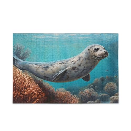 NFMILI Niedliche Unterwasser-Kreaturen Puzzles 1000 Teile Holz für Erwachsene Familien DIY Freizeitspiel 20,5 × 37,8 cm NFMILI Niedliche Unterwasser-Kreaturen Puzzles 1000 Teile Holz für Erwachsene Familien DIY Freizeitspiel 20,5 × 37,8 cm von NFMILI