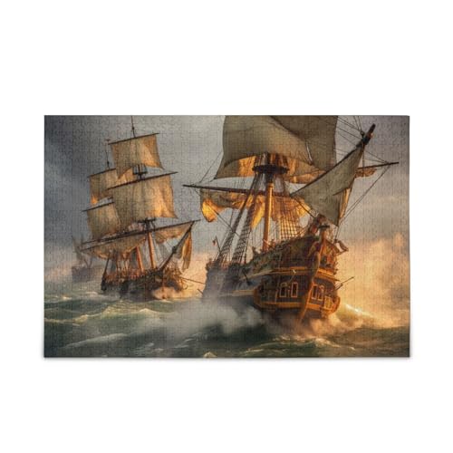 NFMILI Piratenschiff Sonne Puzzle 1000 Teile Holz für Erwachsene Teen Kinder Familien DIY Freizeitspiel 29,5 × 50 cm NFMILI Piratenschiff Sonne Puzzle 1000 Teile Holz für Erwachsene Teen Kinder Familien DIY Freizeitspiel 29,5 × 50 cm von NFMILI