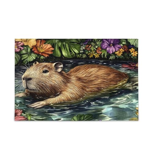 NFMILI Pool Capybara Puzzle 500 Teile für Erwachsene Familien Zigsaw Puzlle Spiel 20,5 × 37,8 cm NFMILI Pool Capybara Puzzle 500 Teile für Erwachsene Familien Zigsaw Puzlle Spiel 20,5 × 37,8 cm von NFMILI