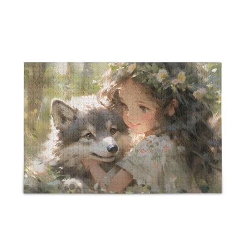 NFMILI Puzzle Hund und Mädchen 1000 Teile Holz für Erwachsene Familien DIY Freizeitspiel 19,7 × 74,9 cm NFMILI Puzzle Hund und Mädchen 1000 Teile Holz für Erwachsene Familien DIY Freizeitspiel 19,7 × 74,9 cm von NFMILI
