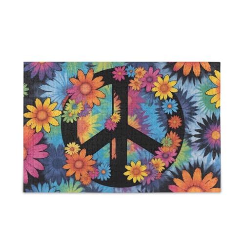 NFMILI Puzzle mit Friedenszeichen, buntes Blumen-Puzzle, 500 Teile, für Erwachsene und Familien, Zigsaw Puzlle-Spiel, 20,5 x 37,8 cm NFMILI Puzzle mit Friedenszeichen, buntes Blumen-Puzzle, 500 Teile, für Erwachsene und Familien, Zigsaw Puzlle-Spiel, 20,5 x 37,8 cm von NFMILI