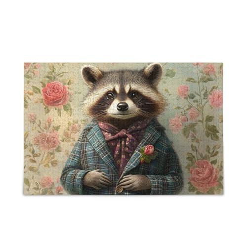 NFMILI Raccoon Gentleman Jigsaw Puzzles 500 Teile für Erwachsene Familien Zigsaw Puzlle Spiel 20,5 × 37,8 cm NFMILI Raccoon Gentleman Jigsaw Puzzles 500 Teile für Erwachsene Familien Zigsaw Puzlle Spiel 20,5 × 37,8 cm von NFMILI