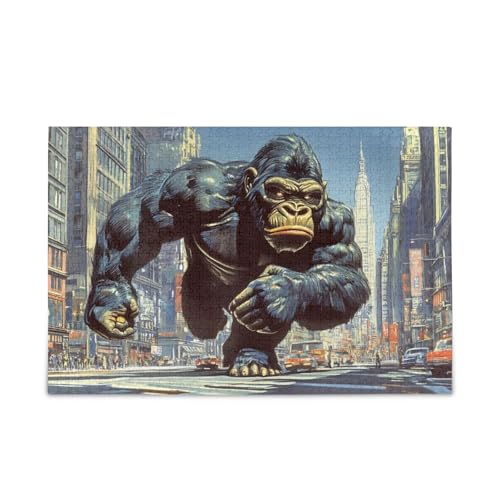 NFMILI Sasquatch City Jigsaw Puzzles 500 Teile für Erwachsene Familien Zigsaw Puzlle Spiel 20,5 × 37,8 cm von NFMILI