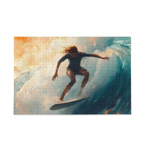 NFMILI Surfing Woman Jigsaw Puzzles 500 Teile für Erwachsene Familien Zigsaw Puzlle 20,5 × 37,8 cm NFMILI Surfing Woman Jigsaw Puzzles 500 Teile für Erwachsene Familien Zigsaw Puzlle 20,5 × 37,8 cm von NFMILI