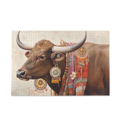 NFMILI Tribal Vintage Rinder Jigsaw Puzzles 1000 Teile Holz für Erwachsene Familien DIY Freizeitspiel 19,7 × 74,9 cm NFMILI Tribal Vintage Rinder Jigsaw Puzzles 1000 Teile Holz für Erwachsene Familien DIY Freizeitspiel 19,7 × 74,9 cm von NFMILI