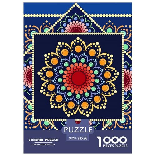 Bunte Mandala Puzzles 1000 Teile Schwer Puzzle Spielzeug Pädagogisches Spiel Impossible Herausforderungsspielzeug Für Erwachsene Und Kinder in Bewährter 38x26cm/1000pcs von NGGADIWEG