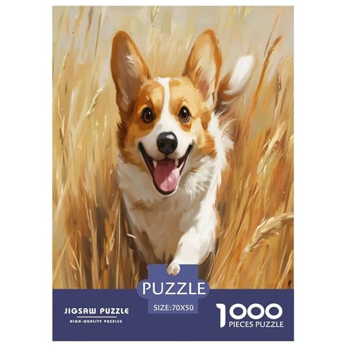 Corgi Puzzle 1000-teilige Schwer Puzzle Spielzeug Lernspiel Impossible Herausforderung Spielzeug Für Erwachsene Und Kinder in Bewährter 70x50cm/1000pcs von NGGADIWEG