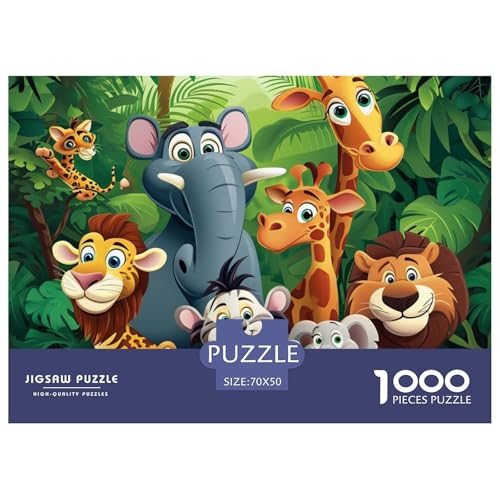 Dschungeltiere Puzzle 1000 Teile Schwer Puzzle Spielzeug Lernspiel Impossible Herausforderung Spielzeug Für Erwachsene Und Kinder Ab 12 Jahren 70x50cm/1000pcs von NGGADIWEG