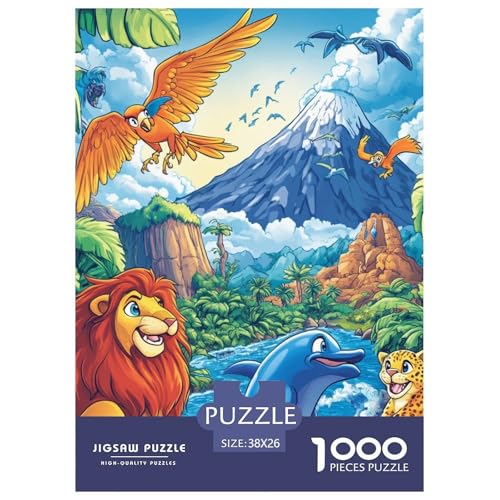 Dschungeltiere Puzzle 1000 Teile Schwer Puzzle Spielzeug Pädagogisches Spiel Impossible Herausforderungsspielzeug Für Erwachsene Kinder 38x26cm/1000pcs von NGGADIWEG