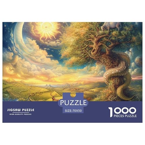 Dschungeltiere Puzzle 1000 Teile Schwer Puzzle Spielzeug Pädagogisches Spiel Impossible Herausforderungsspielzeug Für Erwachsene Und Kinder Ab 12 Jahren 70x50cm/1000pcs von NGGADIWEG