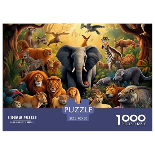 Dschungeltiere Puzzles 1000 Teile Schwer Puzzle Spielzeug Lernspiel Impossible Herausforderung Spielzeug Für Erwachsene Und Kinder Ab 14 Jahren 70x50cm/1000pcs von NGGADIWEG
