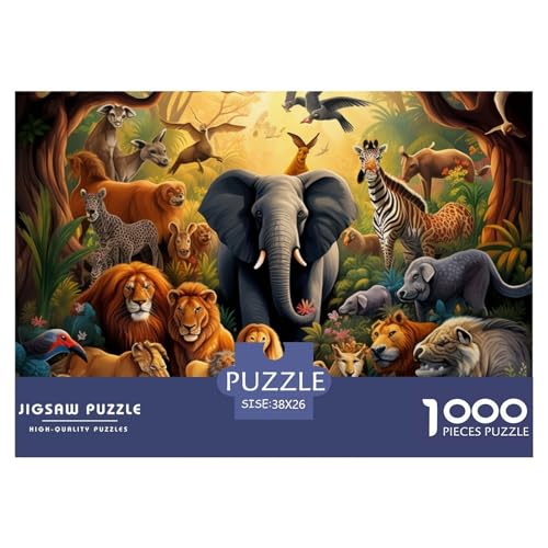 Dschungeltiere Puzzles 1000 Teile Schwer Puzzle Spielzeug Lernspiel Impossible Herausforderungsspielzeug Für Erwachsene Und Kinder Ab 14 Jahren 38x26cm/1000pcs von NGGADIWEG