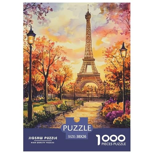 Eiffelturm Puzzle 1000 Teile Schwer Puzzle Spielzeug Pädagogisches Spiel Impossible Herausforderungsspielzeug Für Erwachsene Und Kinder Ab 14 Jahren 38x26cm/1000pcs von NGGADIWEG