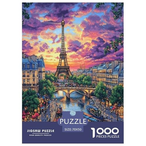 Eiffelturm Puzzles 1000 Teile Schwer Puzzle Spielzeug Lernspiel Impossible Herausforderungsspielzeug Für Erwachsene Und Kinder Ab 12 Jahren 70x50cm/1000pcs von NGGADIWEG