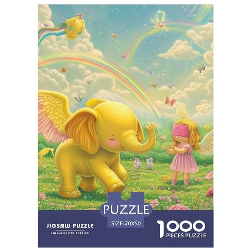 Elefanten Puzzles 1000 Teile Schwer Puzzle Spielzeug Lernspiel Impossible Herausforderung Spielzeug Für Erwachsene Und Kinder Ab 14 Jahren 70x50cm/1000pcs von NGGADIWEG