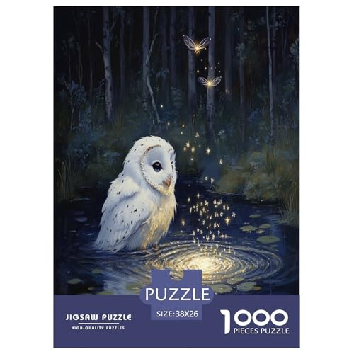 Eule Puzzle 1000 Teile Schwer Puzzle Spielzeug Lernspiel Impossible Herausforderung Spielzeug Für Erwachsene Und Kinder in Bewährter 38x26cm/1000pcs von NGGADIWEG