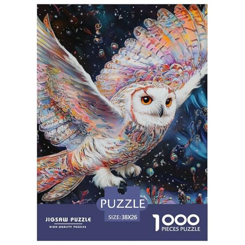 Eule Puzzle 1000 Teile Schwer Puzzle Spielzeug Pädagogisches Spiel Impossible Herausforderungsspielzeug Für Erwachsene Kinder 38x26cm/1000pcs von NGGADIWEG