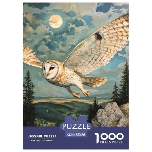 Eule Puzzle 1000 Teile Schwer Puzzle Spielzeug Pädagogisches Spiel Impossible Herausforderungsspielzeug Für Erwachsene Und Kinder Ab 12 Jahren 38x26cm/1000pcs von NGGADIWEG