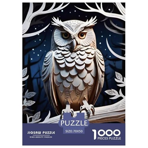 Eulen Tiere Puzzle 1000 Teile Schwer Puzzle Spielzeug Lernspiel Impossible Herausforderung Spielzeug Für Erwachsene Kinder 70x50cm/1000pcs von NGGADIWEG