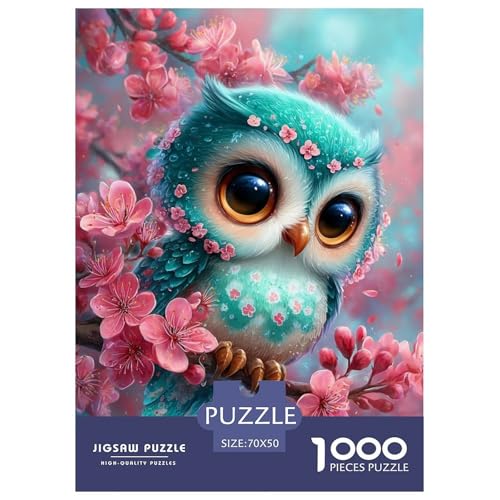 Eulen Tiere Puzzle 1000 Teile Schwer Puzzle Spielzeug Lernspiel Impossible Herausforderungsspielzeug Für Erwachsene Kinder 70x50cm/1000pcs von NGGADIWEG