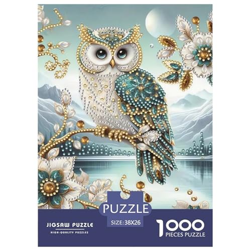 Eulen Tiere Puzzles 1000 Teile Schwer Puzzle Spielzeug Lernspiel Impossible Herausforderungsspielzeug Für Erwachsene Kinder 38x26cm/1000pcs von NGGADIWEG