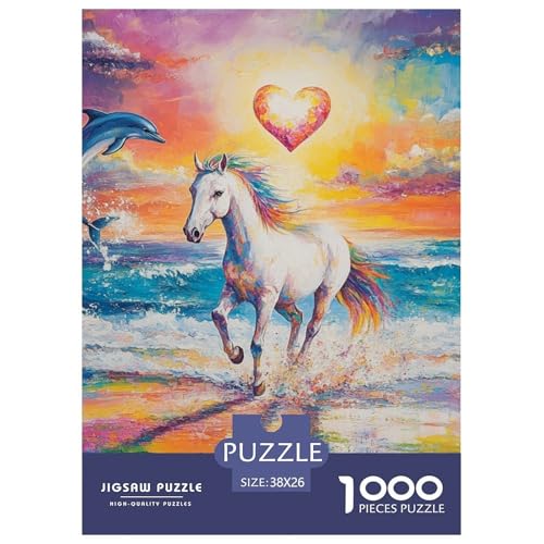 Feines Pferd Puzzle 1000 Teile Schwer Puzzle Spielzeug Pädagogisches Spiel Impossible Herausforderung Spielzeug Für Erwachsene Und Kinder Ab 12 Jahren 38x26cm/1000pcs von NGGADIWEG