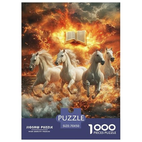 Feines Pferd Puzzles 1000 Teile Schwer Puzzle Spielzeug Lernspiel Impossible Herausforderungsspielzeug Für Erwachsene Kinder 70x50cm/1000pcs von NGGADIWEG