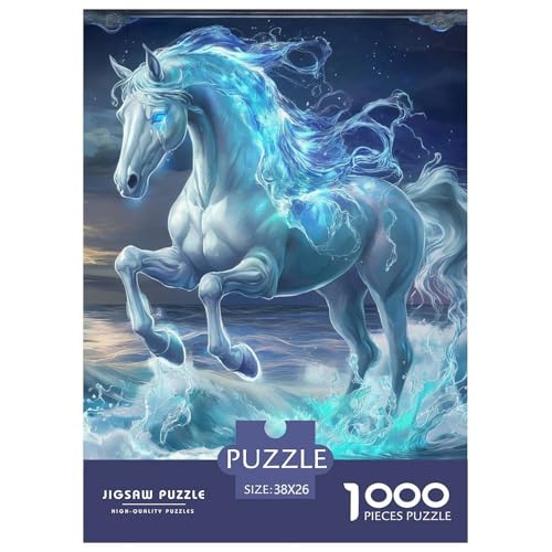 Feines Pferd Puzzles 1000 Teile Schwer Puzzle Spielzeug Lernspiel Impossible Herausforderungsspielzeug Für Erwachsene Und Kinder Ab 14 Jahren 38x26cm/1000pcs von NGGADIWEG