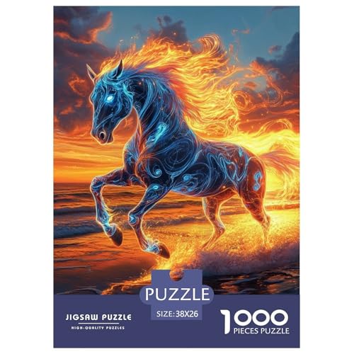 Feines Pferd Puzzles 1000 Teile Schwer Puzzle Spielzeug Pädagogisches Spiel Impossible Herausforderungsspielzeug Für Erwachsene Kinder 38x26cm/1000pcs von NGGADIWEG