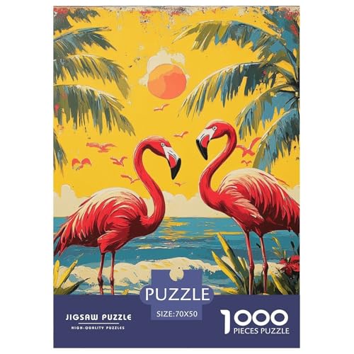 Flamingo Puzzle 1000 Teile Schwer Puzzle Spielzeug Lernspiel Impossible Herausforderung Spielzeug Für Erwachsene Kinder 70x50cm/1000pcs von NGGADIWEG