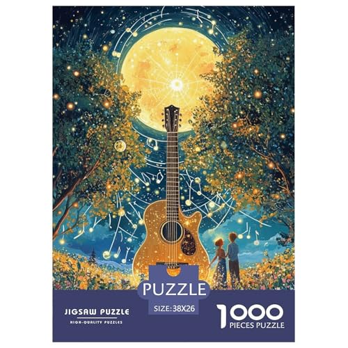 Gitarre Puzzles 1000 Teile Schwer Puzzle Spielzeug Pädagogisches Spiel Impossible Herausforderungsspielzeug Für Erwachsene Und Kinder in Bewährter 38x26cm/1000pcs von NGGADIWEG