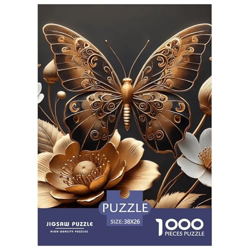 Goldene Schmetterlingsblumen Puzzle 1000 Teile Schwer Puzzle Spielzeug Pädagogisches Spiel Impossible Herausforderung Spielzeug Für Erwachsene Und Kinder Ab 14 Jahren 38x26cm/1000pcs Goldene Schmetterlingsblumen Puzzle 1000 Teile Schwer Puzzle Spielzeug Pädagogisches Spiel Impossible Herausforderung Spielzeug Für Erwachsene Und Kinder Ab 14 Jahren 38x26cm/1000pcs von NGGADIWEG