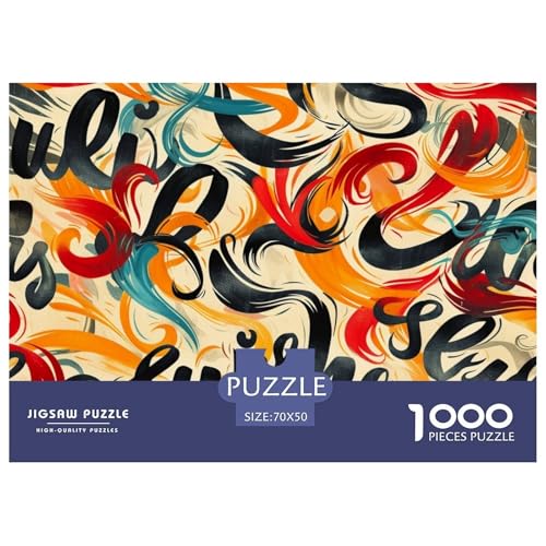 Graffiti Puzzle 1000-teilige Schwer Puzzle Spielzeug Lernspiel Impossible Herausforderung Spielzeug Für Erwachsene Und Kinder Ab 12 Jahren 70x50cm/1000pcs von NGGADIWEG