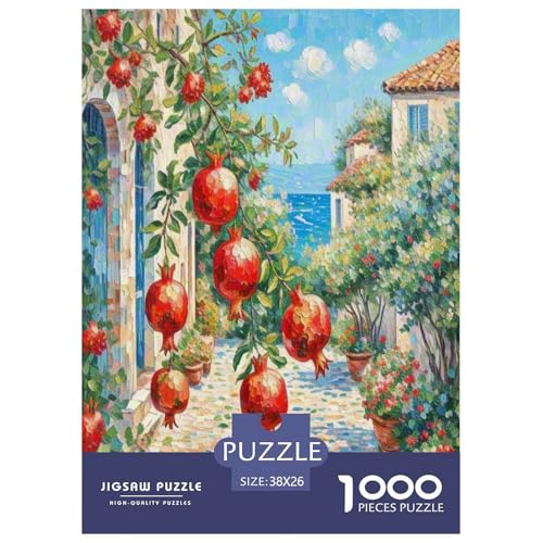 Granatapfelblüte Puzzle 1000 Teile Schwer Puzzle Spielzeug Lernspiel Impossible Herausforderung Spielzeug Für Erwachsene Und Kinder in Bewährter 38x26cm/1000pcs von NGGADIWEG