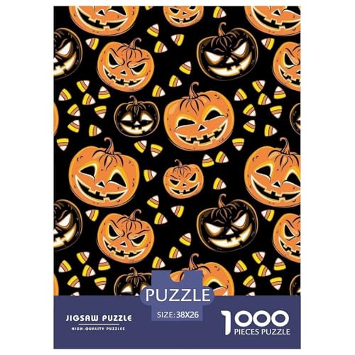 Halloween-Kürbisse Puzzles 1000 Teile Schwer Puzzle Spielzeug Lernspiel Impossible Herausforderungsspielzeug Für Erwachsene Und Kinder Ab 14 Jahren 38x26cm/1000pcs von NGGADIWEG