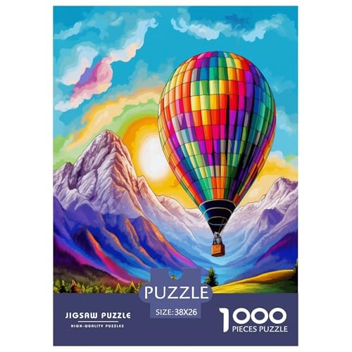 Heißluftballon Puzzle 1000-teilige Schwer Puzzle Spielzeug Pädagogisches Spiel Impossible Herausforderungsspielzeug Für Erwachsene Kinder 38x26cm/1000pcs von NGGADIWEG