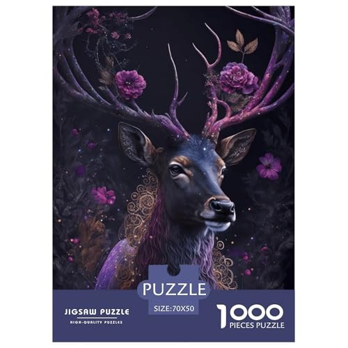 Hirsch Puzzle 1000 Teile Schwer Puzzle Spielzeug Pädagogisches Spiel Impossible Herausforderungsspielzeug Für Erwachsene Kinder 70x50cm/1000pcs von NGGADIWEG