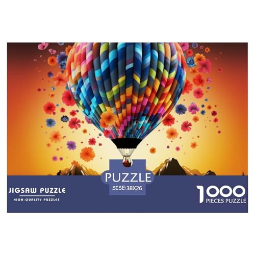 Hot Air Balloon Puzzle 1000-teilige Schwer Puzzle Spielzeug Lernspiel Impossible Herausforderungsspielzeug Für Erwachsene Und Kinder in Bewährter 38x26cm/1000pcs von NGGADIWEG