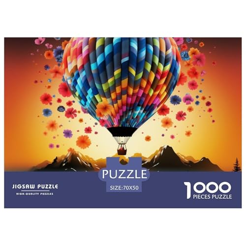 Hot Air Balloon Puzzle 1000-teilige Schwer Puzzle Spielzeug Lernspiel Impossible Herausforderungsspielzeug Für Erwachsene Und Kinder in Bewährter 70x50cm/1000pcs von NGGADIWEG