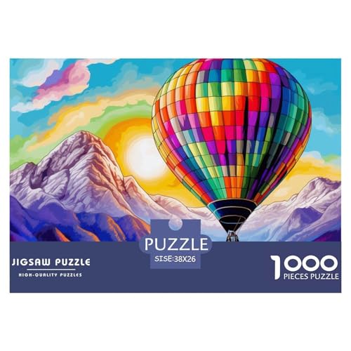 Hot Air Balloon Puzzle 1000-teilige Schwer Puzzle Spielzeug Pädagogisches Spiel Impossible Herausforderungsspielzeug Für Erwachsene Kinder 38x26cm/1000pcs von NGGADIWEG