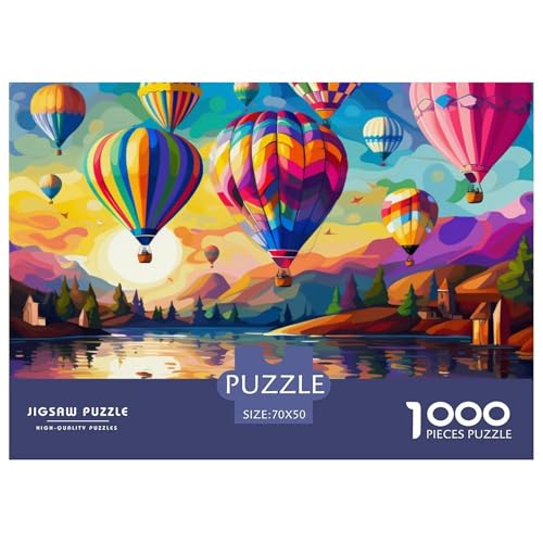 Hot Air Balloon Puzzles 1000 Teile Schwer Puzzle Spielzeug Lernspiel Impossible Herausforderungsspielzeug Für Erwachsene Und Kinder in Bewährter 70x50cm/1000pcs von NGGADIWEG
