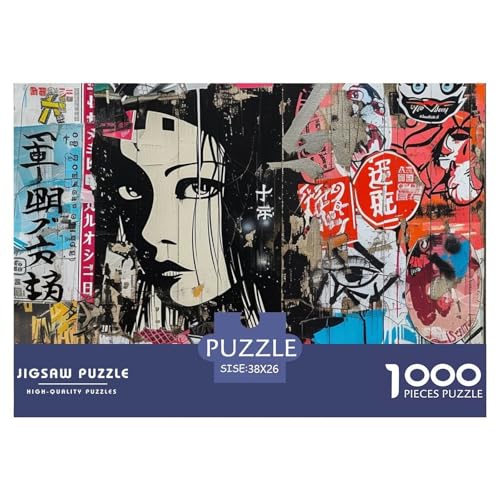 Japanische Graffiti Puzzles 1000 Teile Schwer Puzzle Spielzeug Pädagogisches Spiel Impossible Herausforderung Spielzeug Für Erwachsene Kinder 38x26cm/1000pcs von NGGADIWEG
