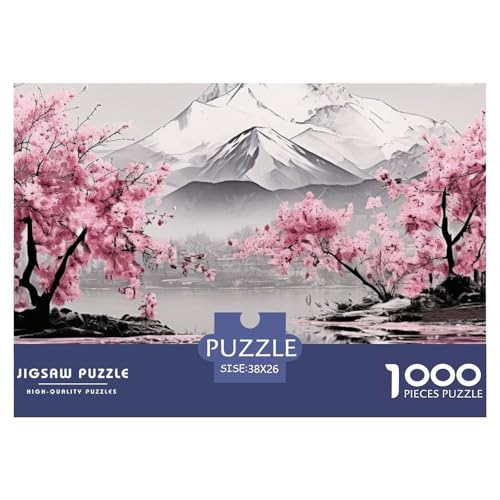 Japanische Kirsche Puzzle 1000 Teile Schwer Puzzle Spielzeug Lernspiel Impossible Herausforderung Spielzeug Für Erwachsene Kinder 38x26cm/1000pcs von NGGADIWEG
