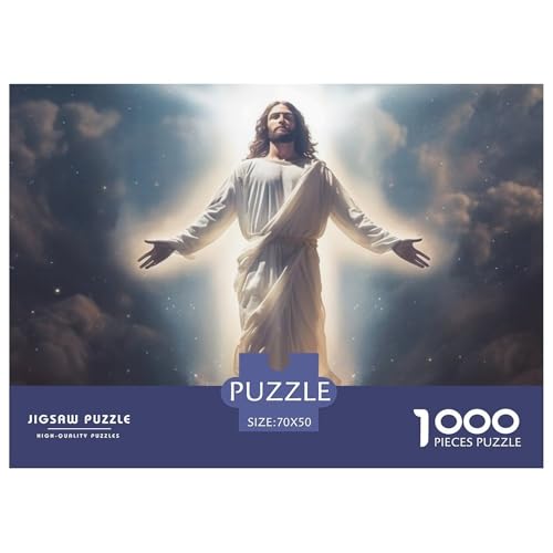 Jesus Puzzle 1000 Teile Schwer Puzzle Spielzeug Lernspiel Impossible Herausforderung Spielzeug Für Erwachsene Kinder 70x50cm/1000pcs von NGGADIWEG