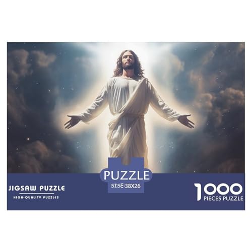 Jesus Puzzles 1000 Teile Schwer Puzzle Spielzeug Lernspiel Impossible Herausforderungsspielzeug Für Erwachsene Und Kinder Ab 14 Jahren 38x26cm/1000pcs von NGGADIWEG