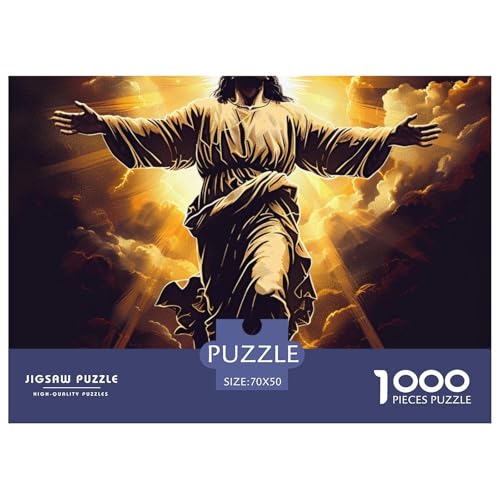 Jesus Puzzles 1000 Teile Schwer Puzzle Spielzeug Pädagogisches Spiel Impossible Herausforderungsspielzeug Für Erwachsene Und Kinder Ab 14 Jahren 70x50cm/1000pcs von NGGADIWEG