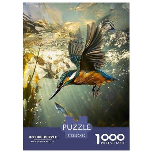Königfischer Puzzle 1000 Teile Schwer Puzzle Spielzeug Lernspiel Impossible Herausforderung Spielzeug Für Erwachsene Kinder 70x50cm/1000pcs von NGGADIWEG