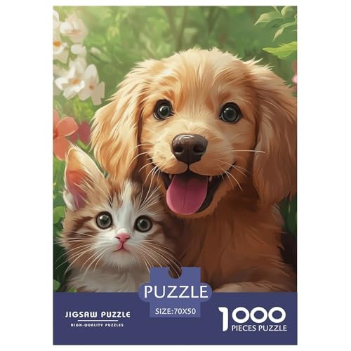 Labrador Retriever Puzzle 1000 Teile Schwer Puzzle Spielzeug Lernspiel Impossible Herausforderung Spielzeug Für Erwachsene Kinder 70x50cm/1000pcs von NGGADIWEG