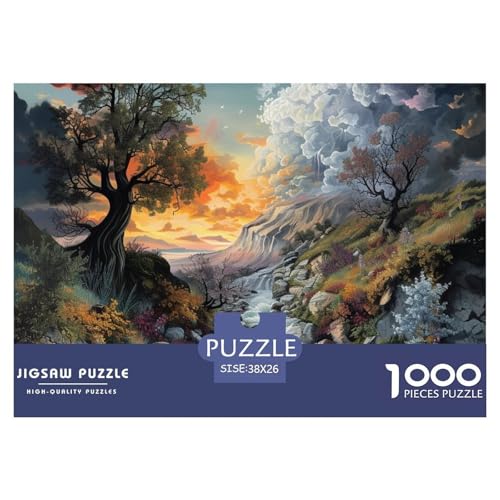 Landschaftsmalerie Puzzles 1000 Teile Schwer Puzzle Spielzeug Lernspiel Impossible Herausforderungsspielzeug Für Erwachsene Und Kinder in Bewährter 38x26cm/1000pcs von NGGADIWEG